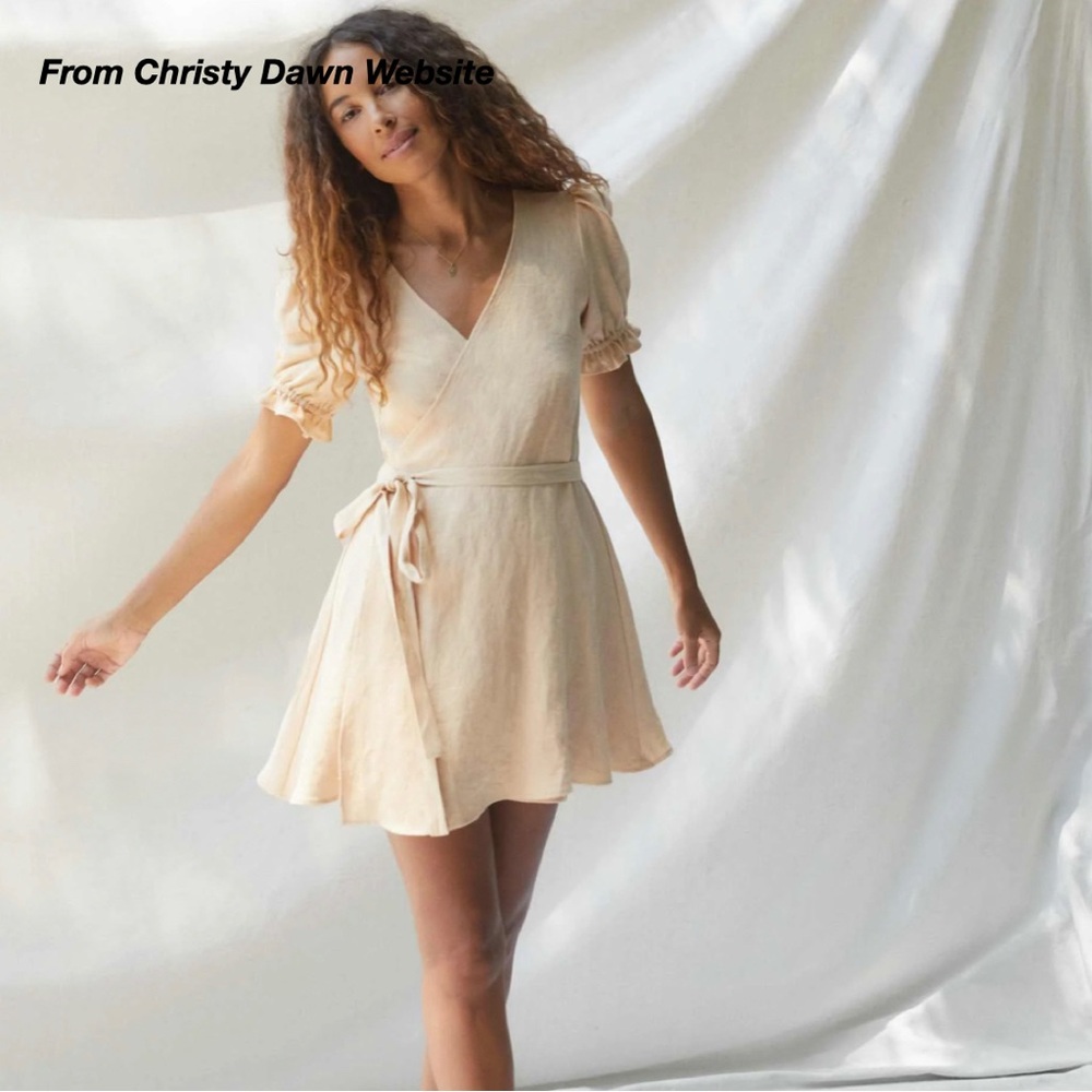 Christy Dawn Cream Wrap Dress